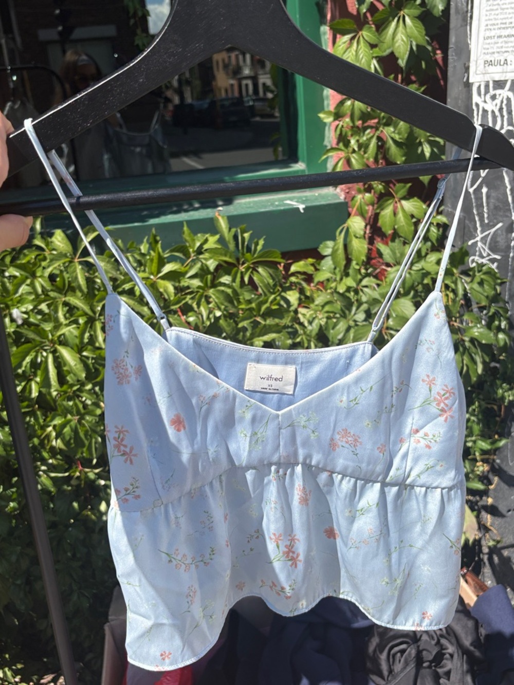 Wilfred Silk Pale Blue Floral Flowy Camisole